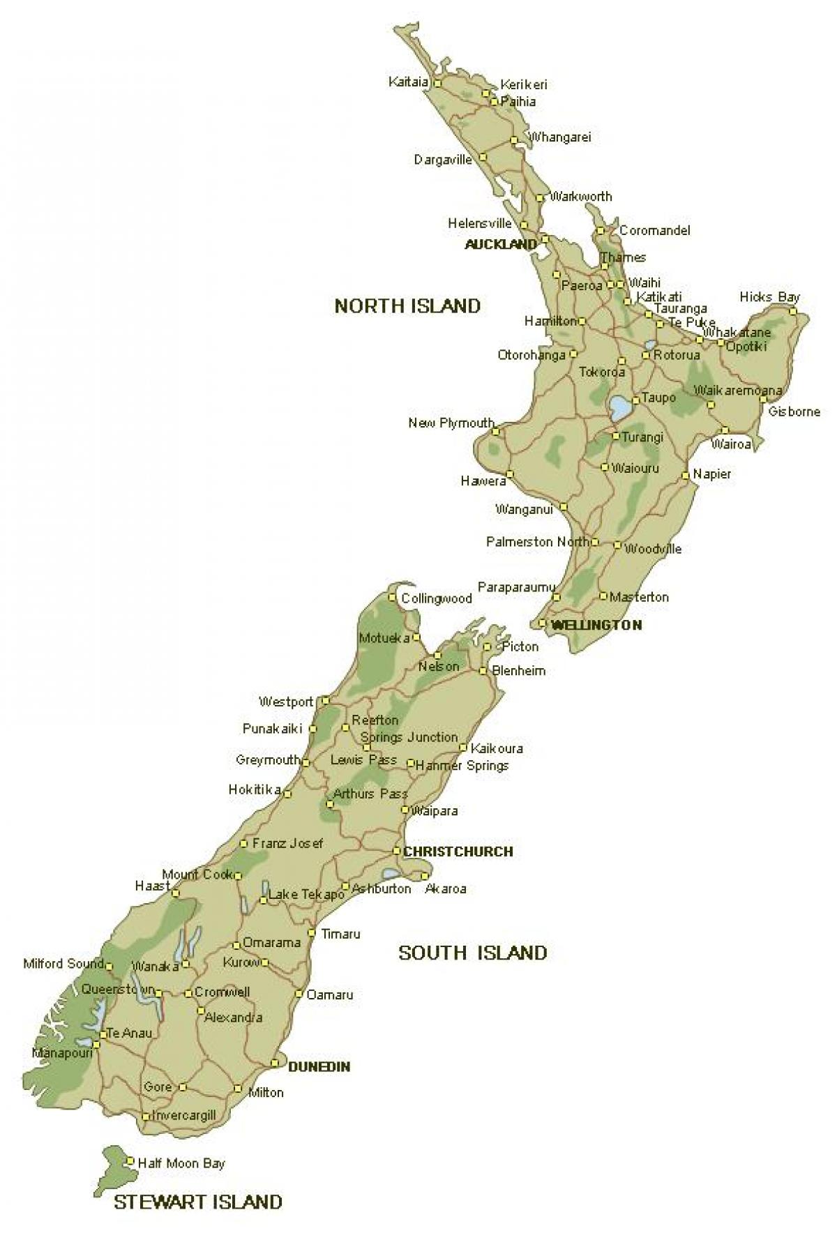 نقشه دقیق نیوزیلند