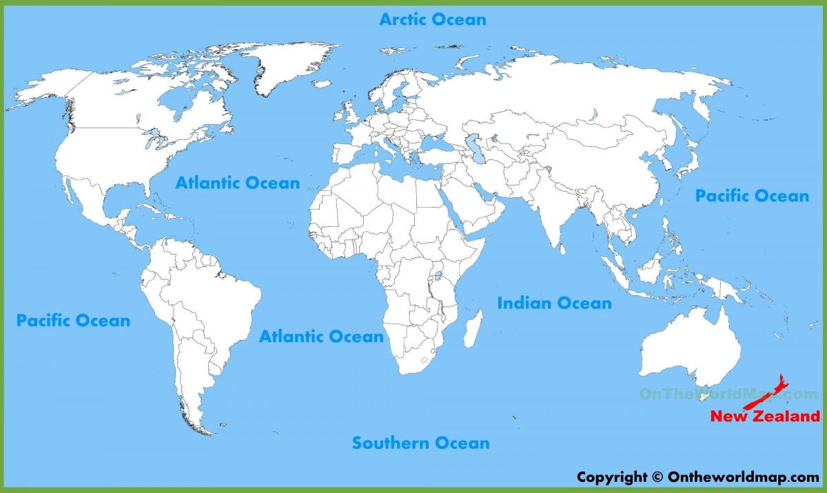 نیوزیلند محل بر روی نقشه جهان