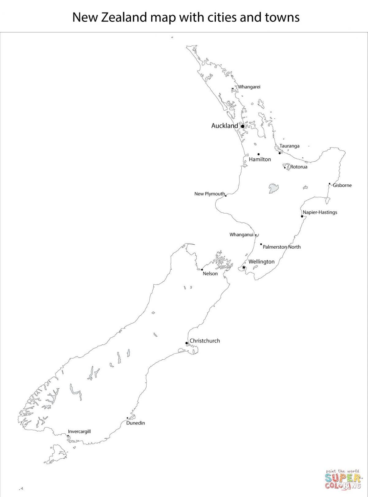 نیوزیلند نقشه شهرهای