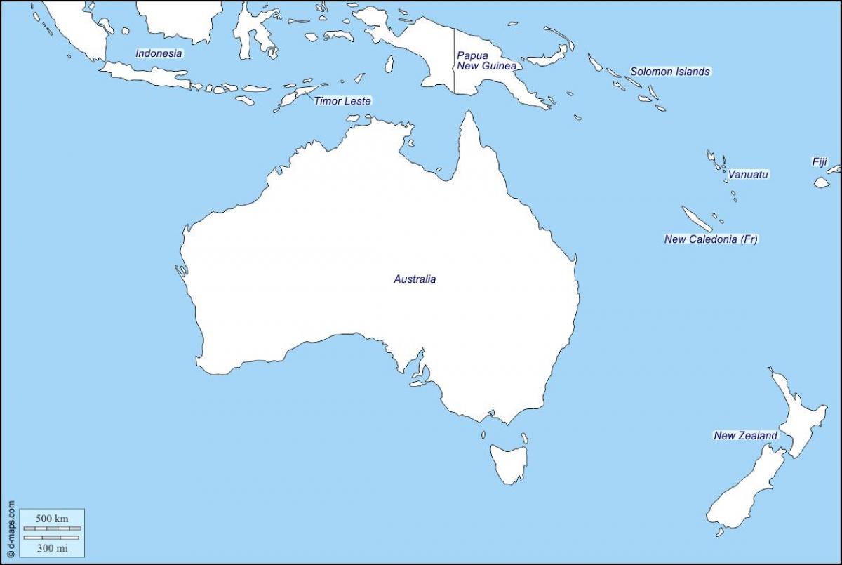 طرح نقشه استرالیا و نیوزیلند